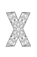 Alfabet mandala kleurplaat 24